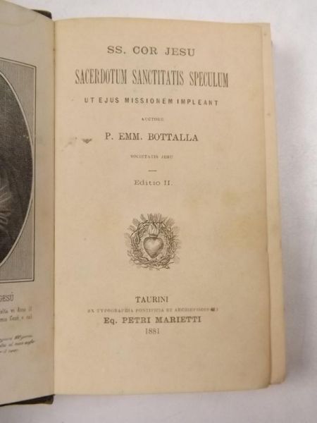 Bottalla Emmanuele - SS. Cor Jesu Sacerdotum Sanctitatis Speculum, 1881 r.