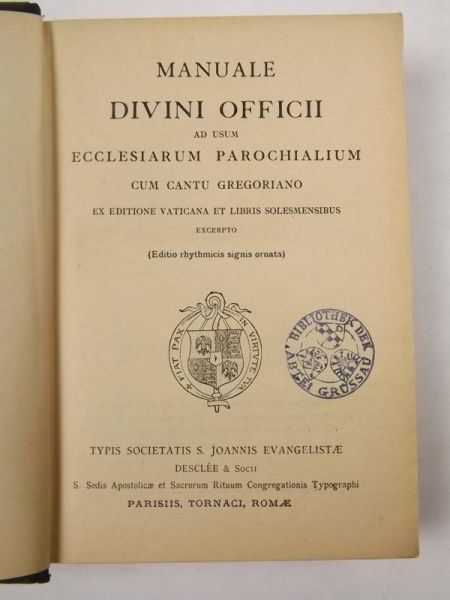 Manuale Divini Officii, 1920 r.