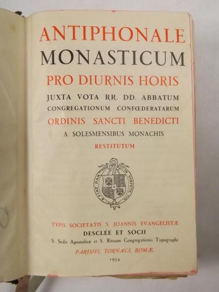 Joannis Evangelistae - Antiphonale Monasticum Pro Diurnis Horis, 1934 r.