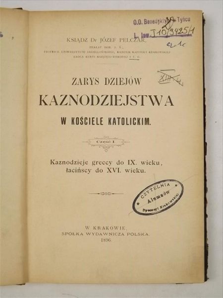 Zarys dziejów kaznodziejstwa w Kościele Katolickim, 1896 r.