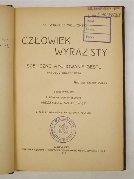 Człowiek wyrazisty, 1920 r.