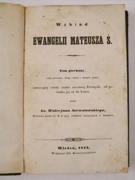 Wykład Ewangelii Mateusza Ś., 1844 r.