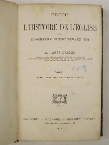 Précis de l'histoire de l'Église, tom. II, 1872 r.
