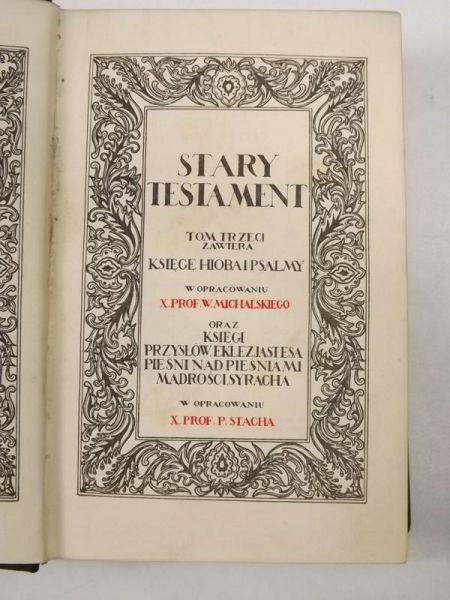 Stary Testament, tom 3, 1928 r.
