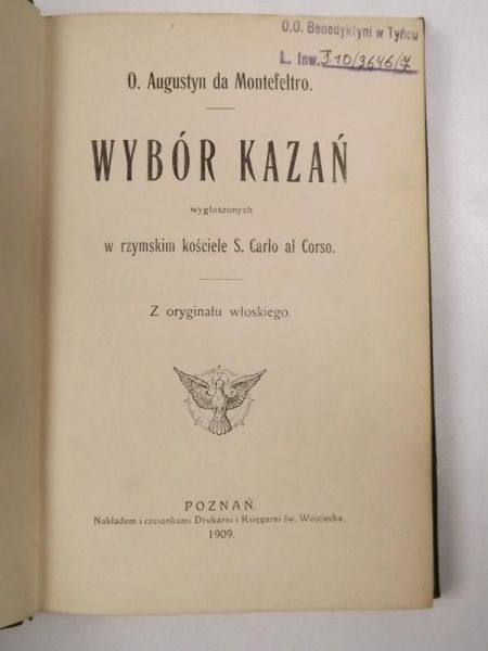 Wybór kazań, 1909 r.
