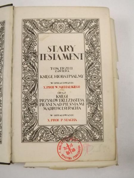 Stary Testament, tom 3, 1928 r.