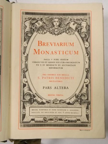 Breviarium Monasticum S. Patris Benedicti, 1941 r.