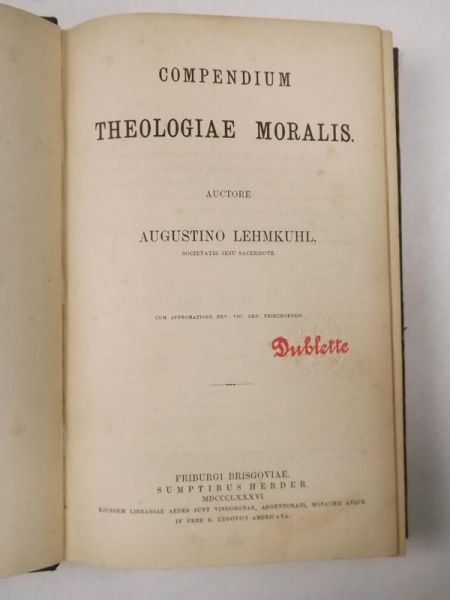 Compendium Theologiae Moralis, 1886 r.