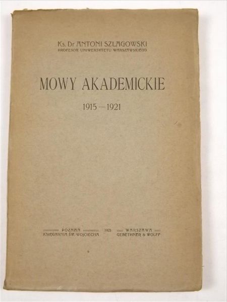 Mowy Akademickie, 1921 r.