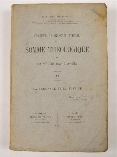 Commentaire Francais Litteral de la Somme Theologique, 1919 r.
