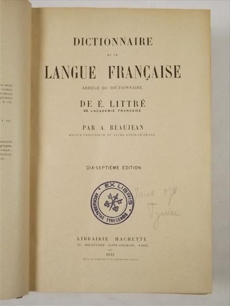 Dictionnaire de la Langue Francaise, 1932 r.