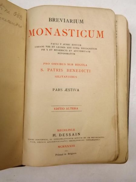 Breviarium Monasticum, 1933 r.