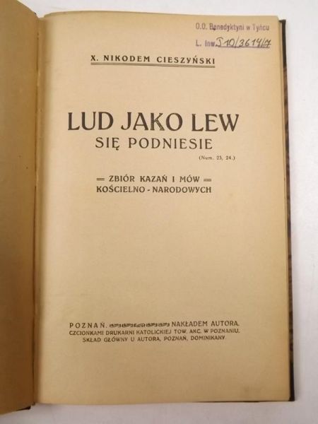 Lud jako lew się podniesie, 1921 r.