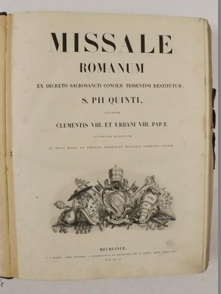 Missale Romanum Ex Decreto Sacrosancti Concilii Tridentini Restitutum, 1851 r.