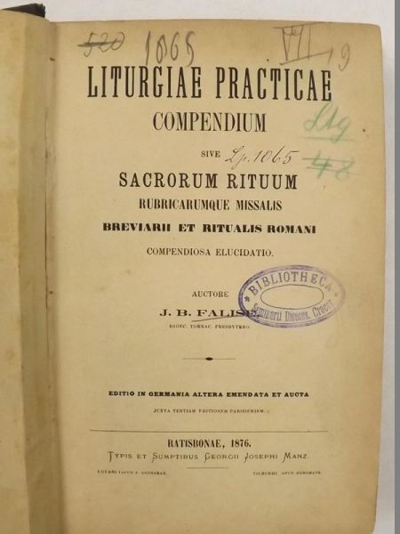 Liturgiae Practicae Compendium, 1876 r.