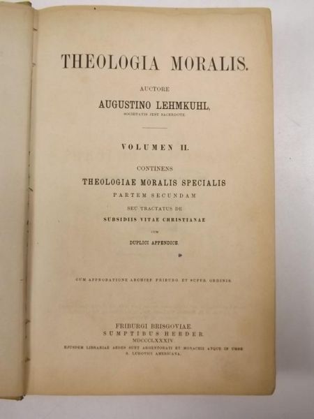 Theologiae Moralis, 1884 r.