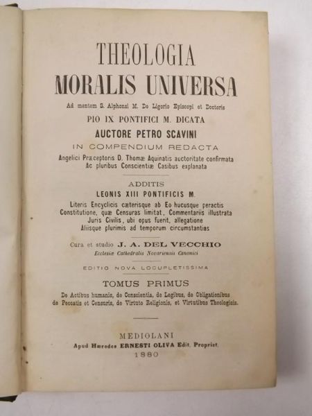 Theologia Moralis Universa, 1880 r.