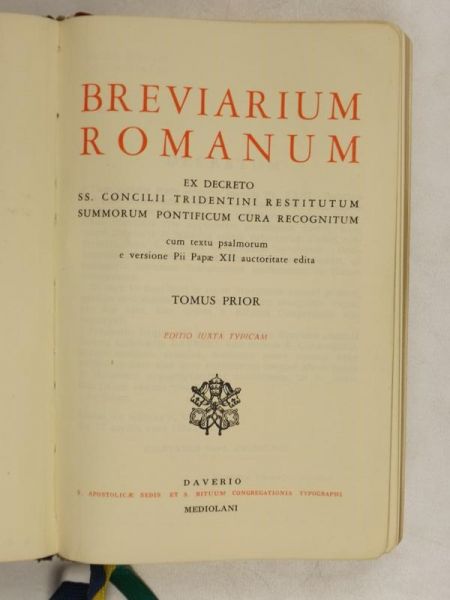 Breviarium Romanum, Tomus Prior