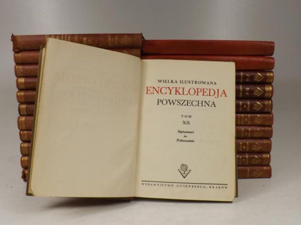 Wielka ilustrowana encyklopedia powszechna Wydawnictwa Gutenberga, 22 tomy, 1938 r.