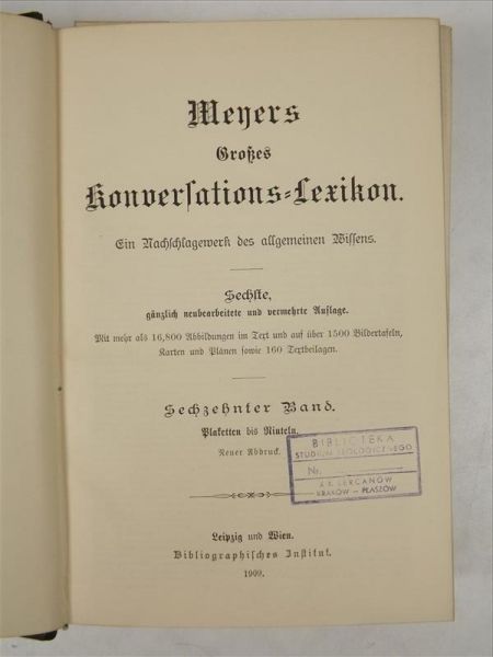 Meyers Konversations-Lexikon Band 16 Plaketten bis Rinteln, 1909 r.