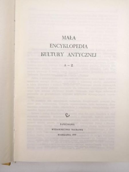 Mała encyklopedia kultury antycznej A - Z