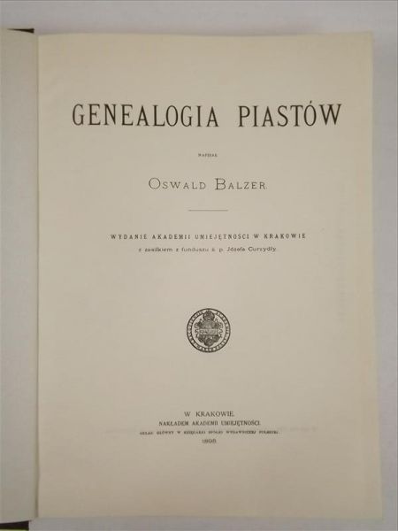 Genealogia Piastów, reprint 1895 r.