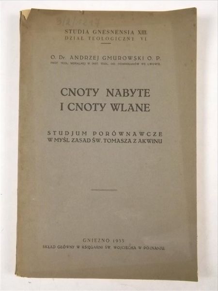 Gmurowski Andrzej - Cnoty nabyte i cnoty wlane, 1935 r.