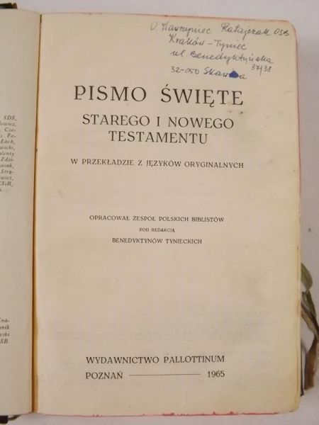Pismo Święte Starego i Nowego Testamentu, Pallotinum 1965 r.