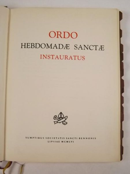 Ordo Hebdomadae Sanctae. Instauratus