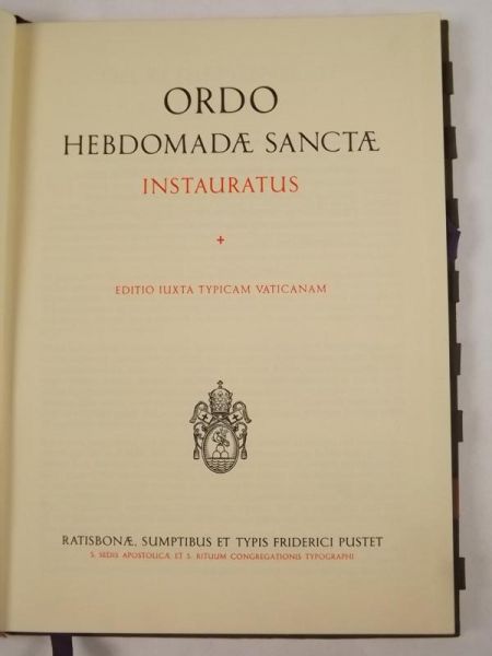 Ordo Hebdomadae Sanctae. Instauratus