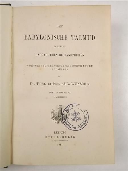Babylonische Talmud, 1887 r.