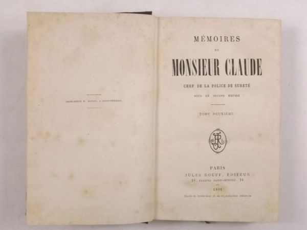 Memoires de Monsieur , t. II, 1881 r.