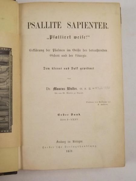 Psallite sapienter, 1871 r.