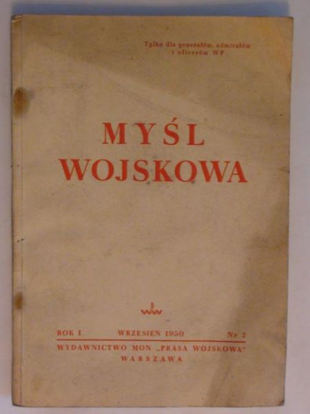 Myśl Wojskowa - Miesięcznik wrzesień 1950 Nr 2