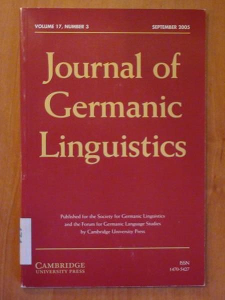 Journal of Germanic Linguistics, volume 17, number 3, september 2005