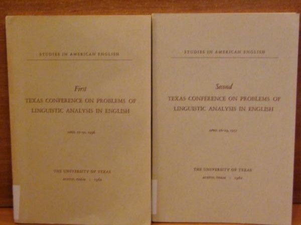 Texas conference on problems of Linguistic Analysis in English, t. I,II