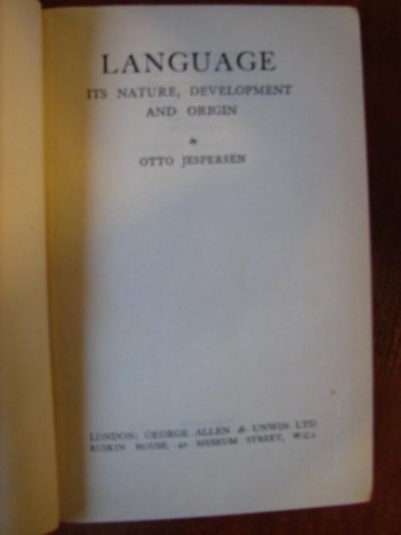 Language its nature, development and origin 1950r.