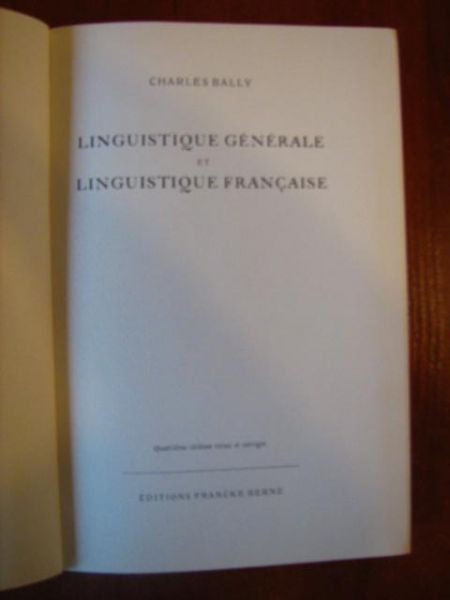 Linguistiqe generale et linguistique francaise