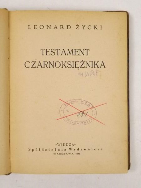 Testament Czarnoksiężnika, 1948 r.