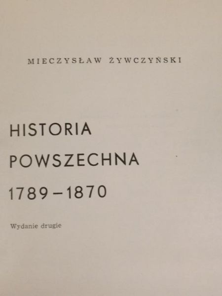 Historia powszechna 1789 -1870