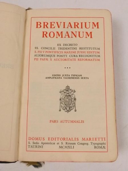 Breviarium Romanum, 1941 r.