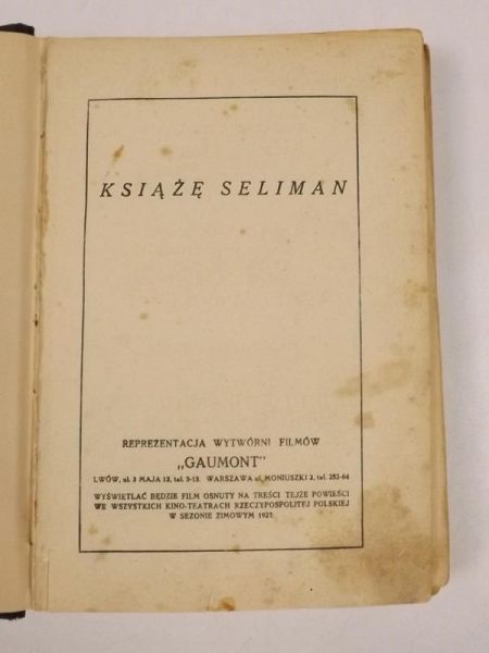 Dekobra Maurice - Książę Seliman, 1927 r.