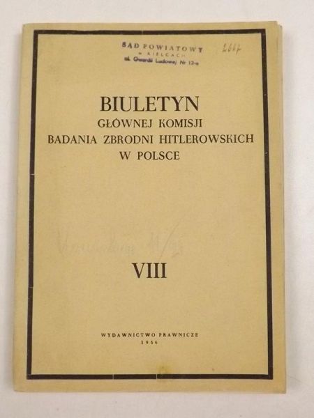Biuletyn Głównej Komisji Badania Zbrodni Hitlerowskich w Polsce, tom VIII