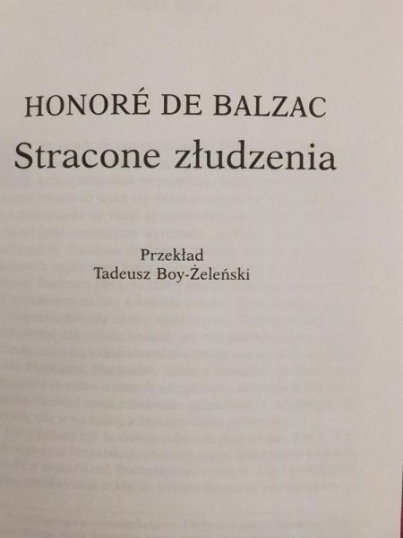 De Balzac Honore - Stracone Złudzenia
