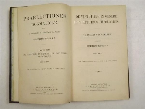 Praelectiones Dogmaticae, Tomus VIII, 1900 r.