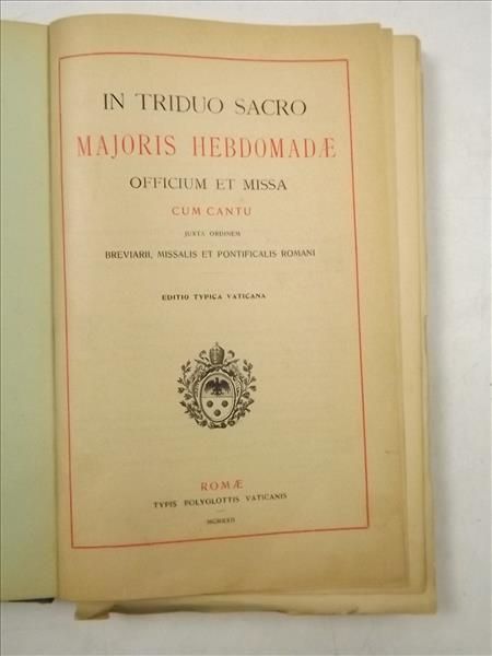 In Triduo Sacro Majoris Hebdomade, 1922 r.