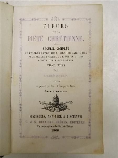 Gobat L'Abbe - Fleurs de la Piete Chretienne, 1869 r.