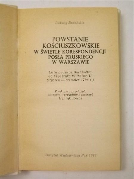 Powstanie Kościszkowskie w świetle korespondencji posła pruskiego w Warszawie