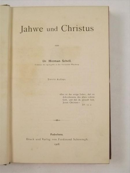 Jahwe und Christus, 1908 r.