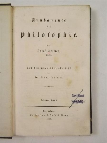Fundamente der Philosophie, 1856 r.